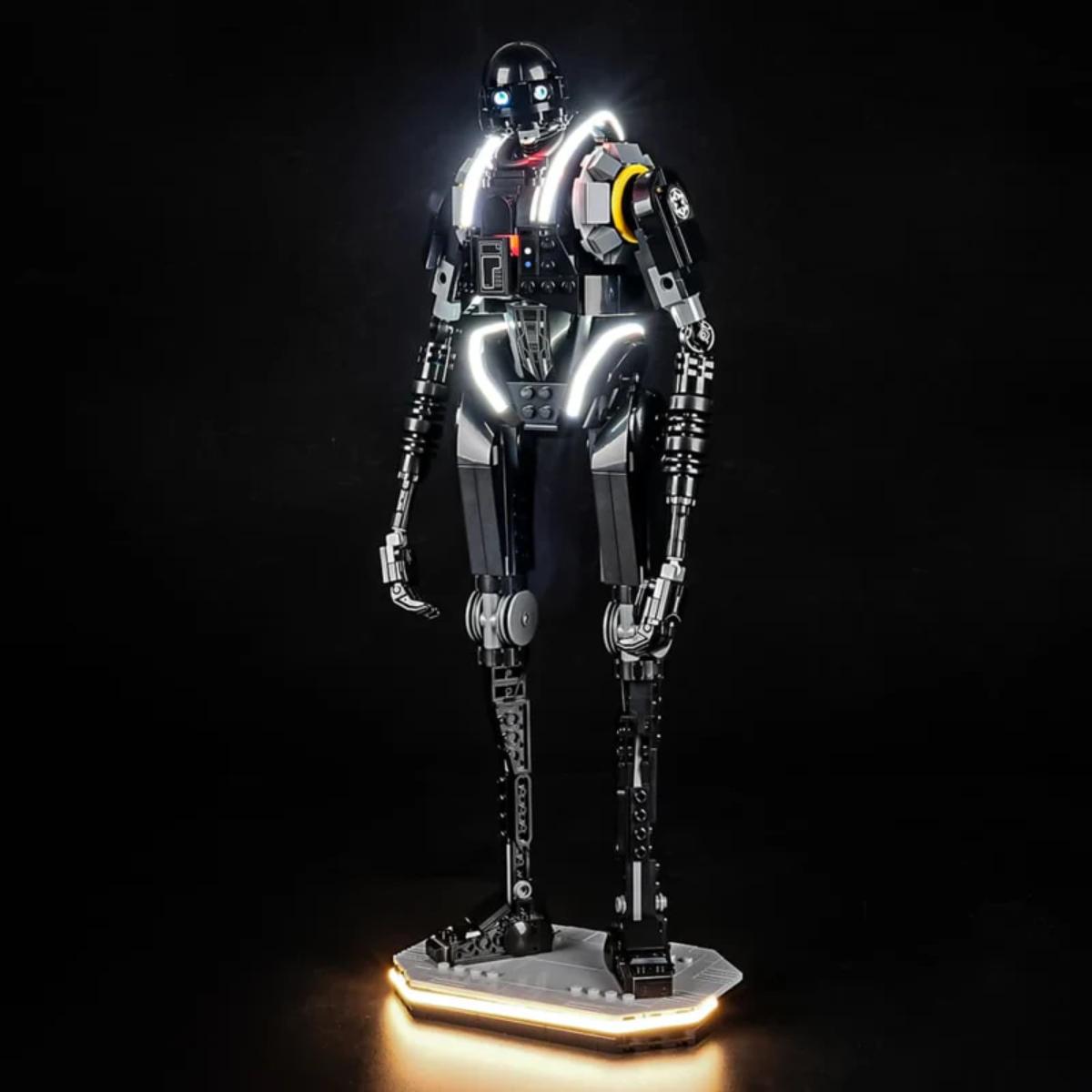 BriksMax LED light kit illuminating K-2SO Security Droid eyes