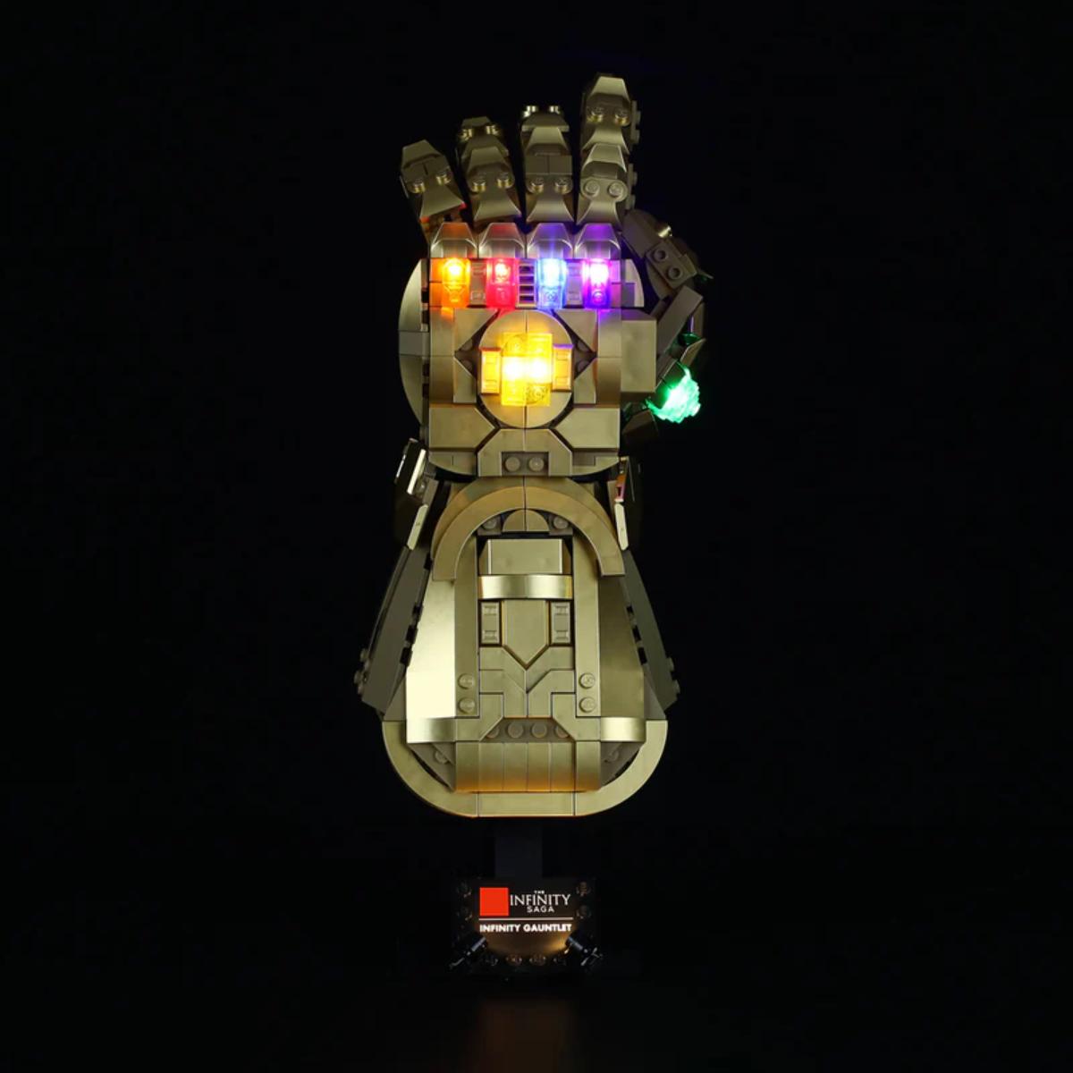 Infinity Gauntlet 76191 Light Kit lit up gems