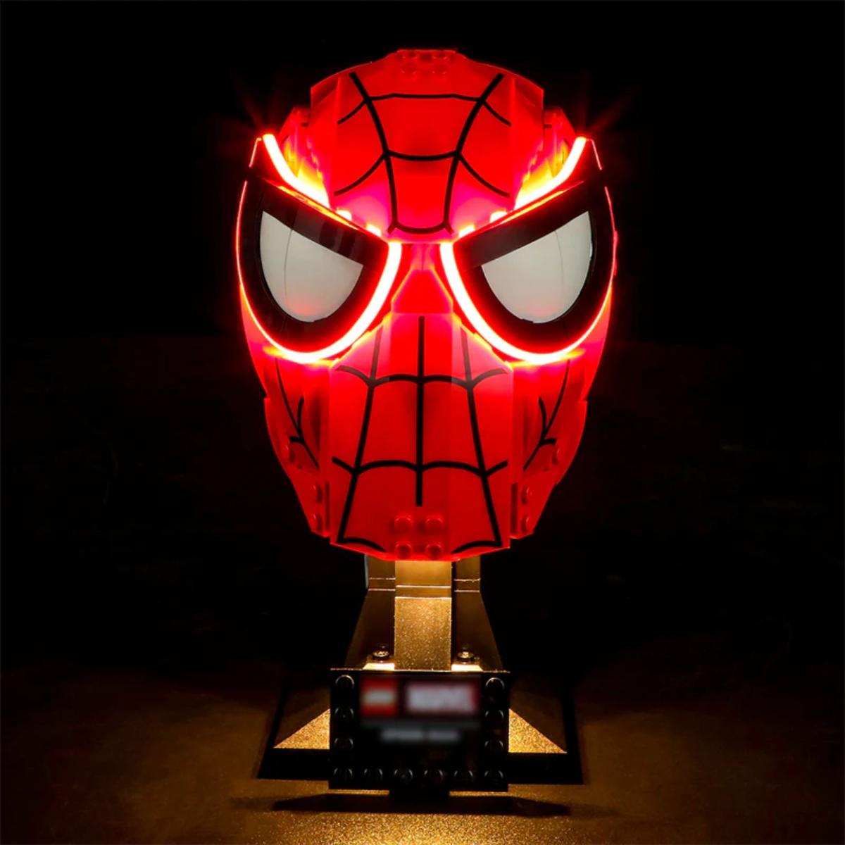 Light Kit for Spider-Man’s Mask 76285 LED lights installed