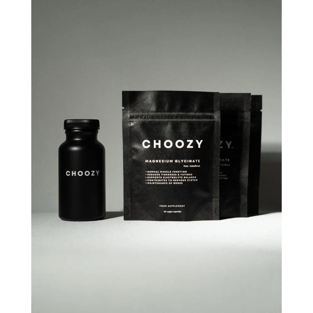 Choozy Health Magnesium Glycinate 3-Month Bundle – vegan, clean, third-party tested supplement with eco-friendly packaging