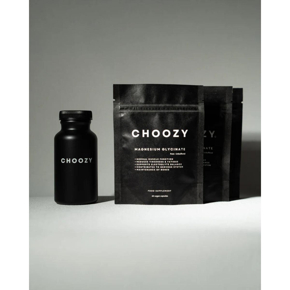 Choozy Health Magnesium Glycinate 3-Month Bundle – vegan, clean, third-party tested supplement with eco-friendly packaging