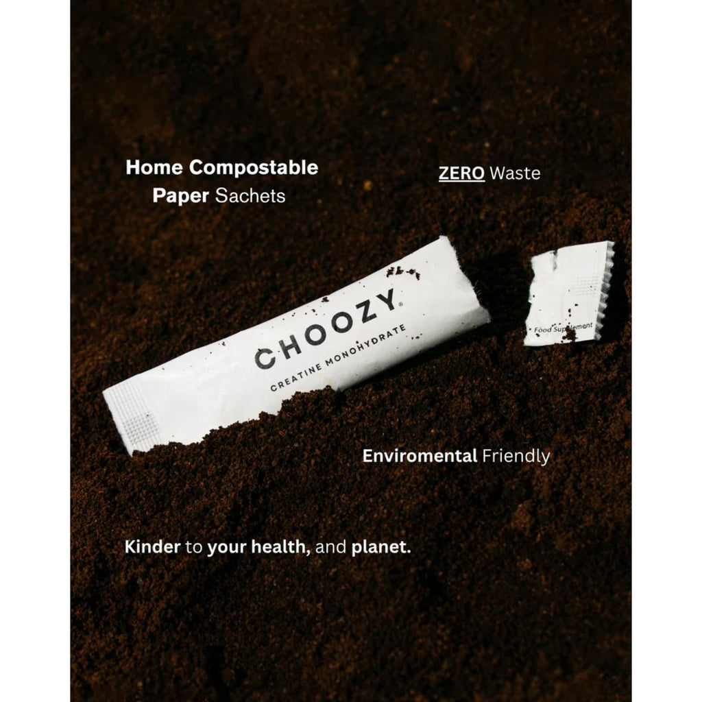 Choozy Health Creatine Monohydrate Sachets – clean, vegan, third-party tested supplement for strength and endurance