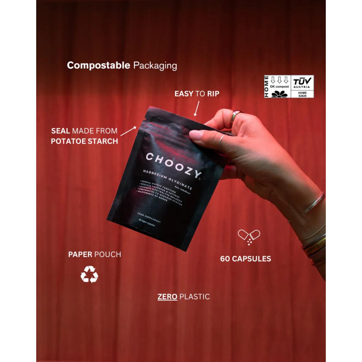 Ultimate Magnesium Glycinate supplement by Choozy Health – vegan, clean, third-party tested capsules