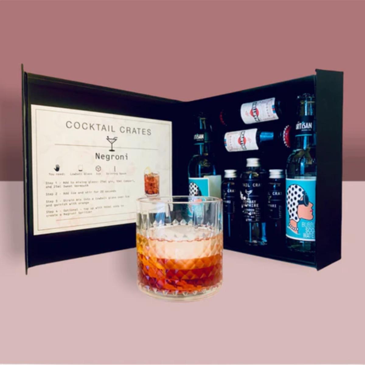 Negroni Cocktail Gift Set box with bottles