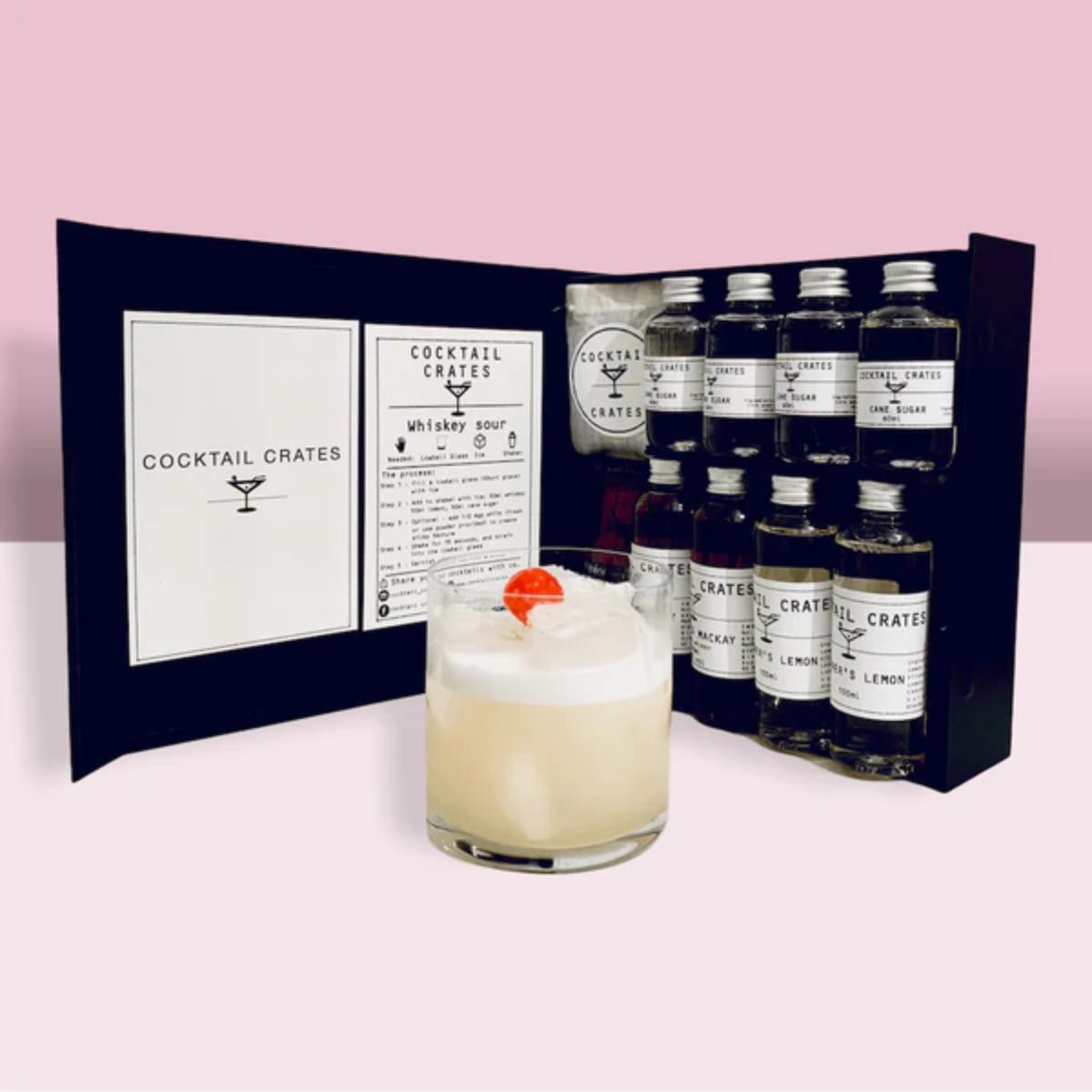 Whisky Sour Cocktail Gift Set box and contents