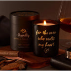 Candle gift for him with For the Man Who Melts My Heart message