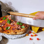 DOLCE MARE pizza rocker blade cutter with oak handle