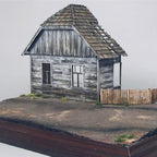 Wooden European house ruins for 1/35 scale diorama