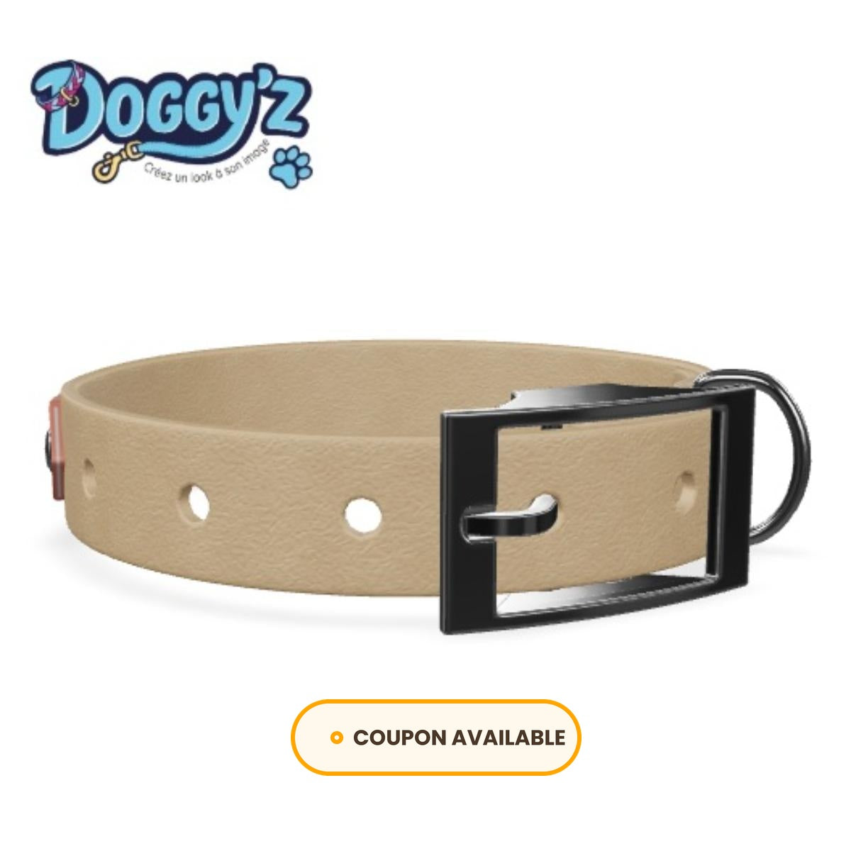 Personalized waterproof dog collar with custom dog name