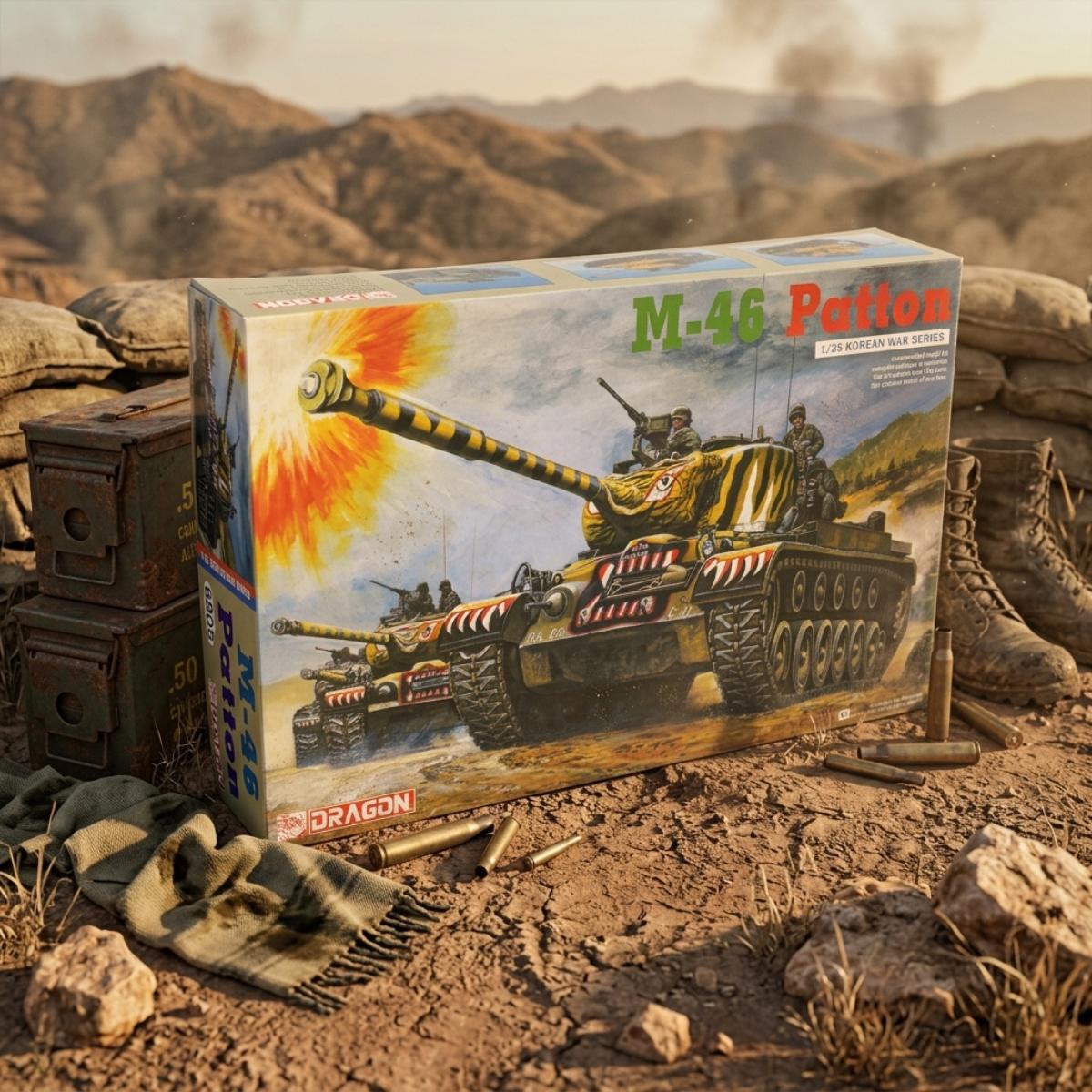 dragon 1-35 m46 patton model  box