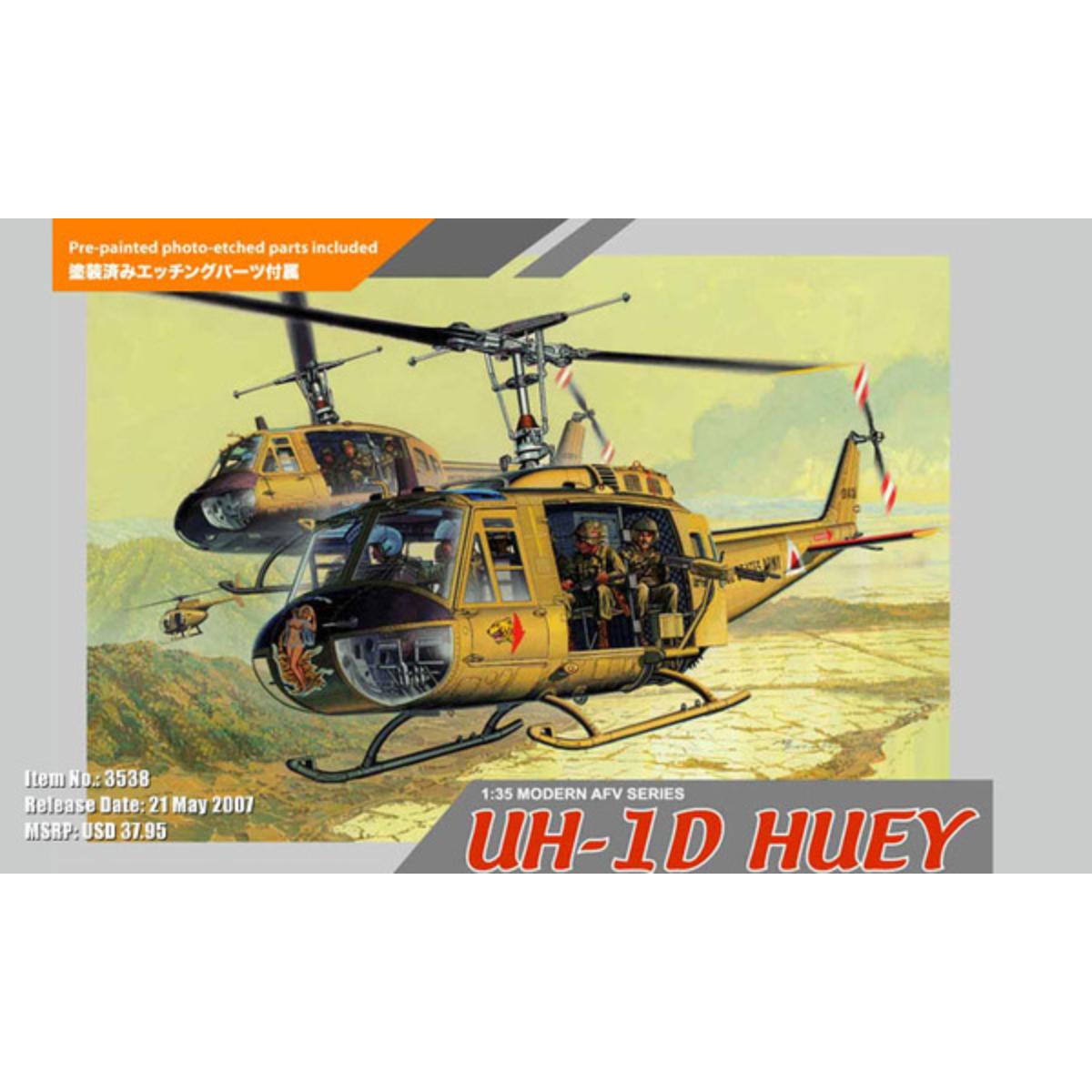 Dragon 1/35 Bell UH-1D “Huey” Model Kit – Vietnam War helicopter plastic model with crew