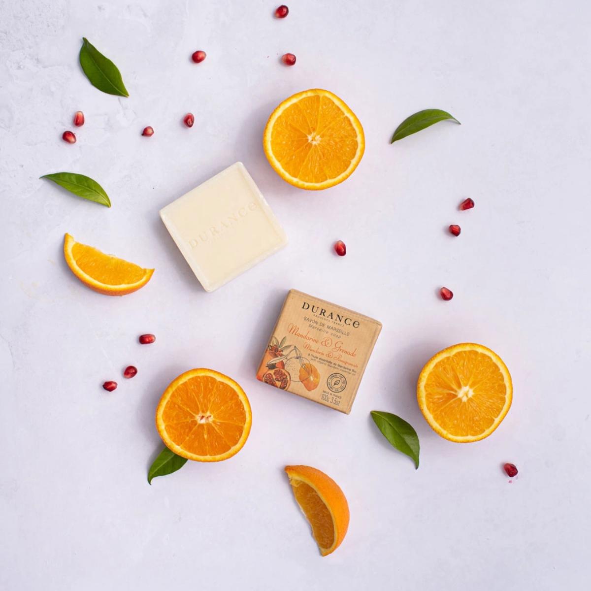 Durance Mandarin and Pomegranate Marseille Soap 100g bar