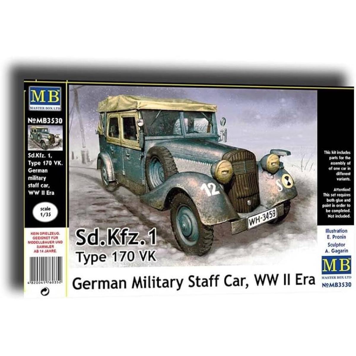 Master Box MB3530 German Military Staff Car Sd.Kfz.1b Type 170 VK WWII kit box