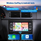Eonon 7-inch Android 14 car radio with wireless CarPlay and Android Auto installed in Ford vehicle