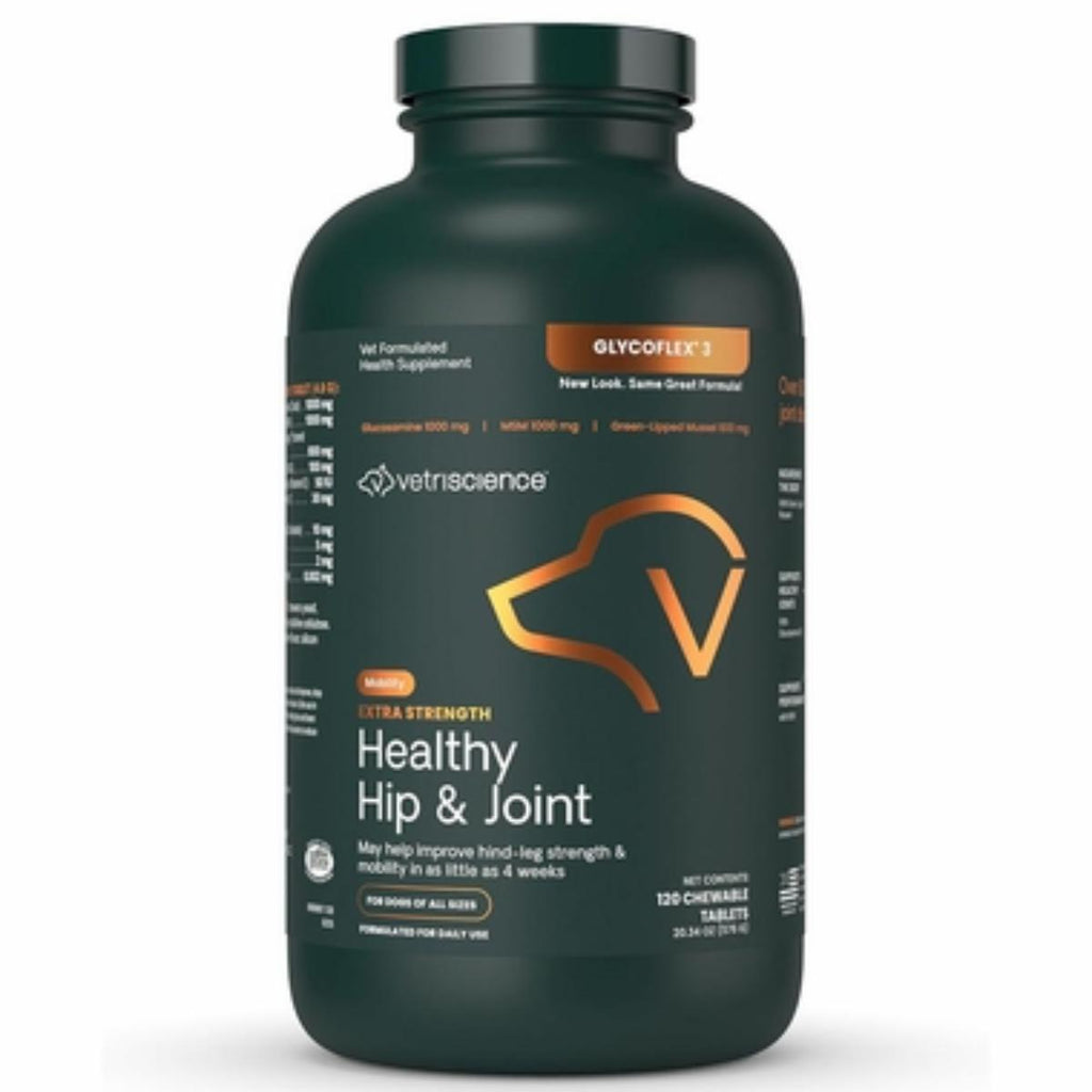 VetriScience GlycoFlex 3 Extra Strength Healthy Hip & Joint chewable tablets for dogs 120 count