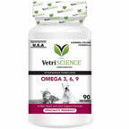 VetriScience Omega 3,6,9 90 gel caps bottle for dogs and cats