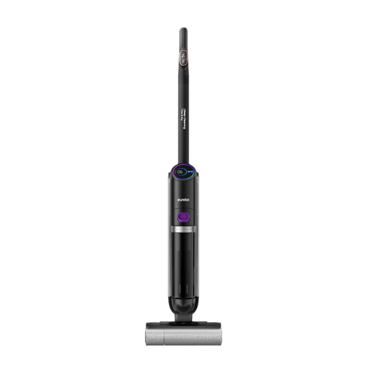 Eureka RapidWash 730 cordless wet/dry vacuum and mop in upright configuration

