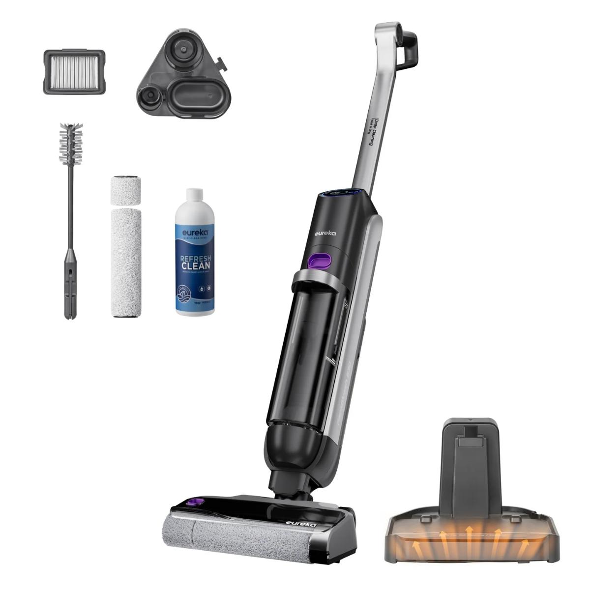 Eureka RapidWash 630 cordless wet/dry vacuum & mop upright position
