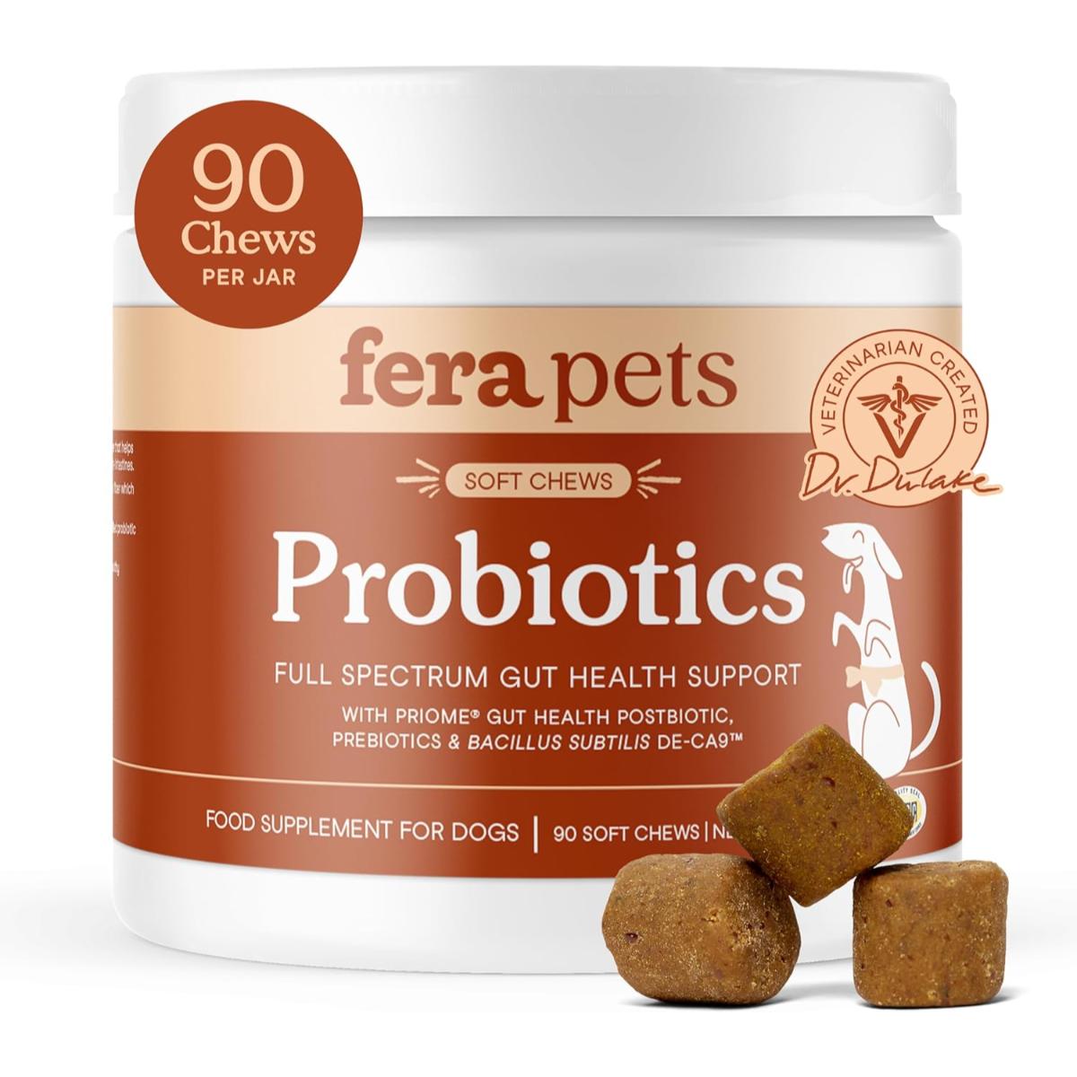 Fera Pets organic probiotic powder 60 scoops for dogs and cats