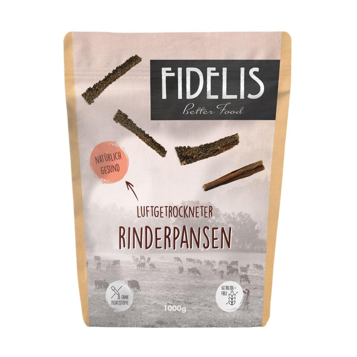 Fidelis Beef Tripe 100% beef natural chew snack for dogs – air-dried 250 g bag