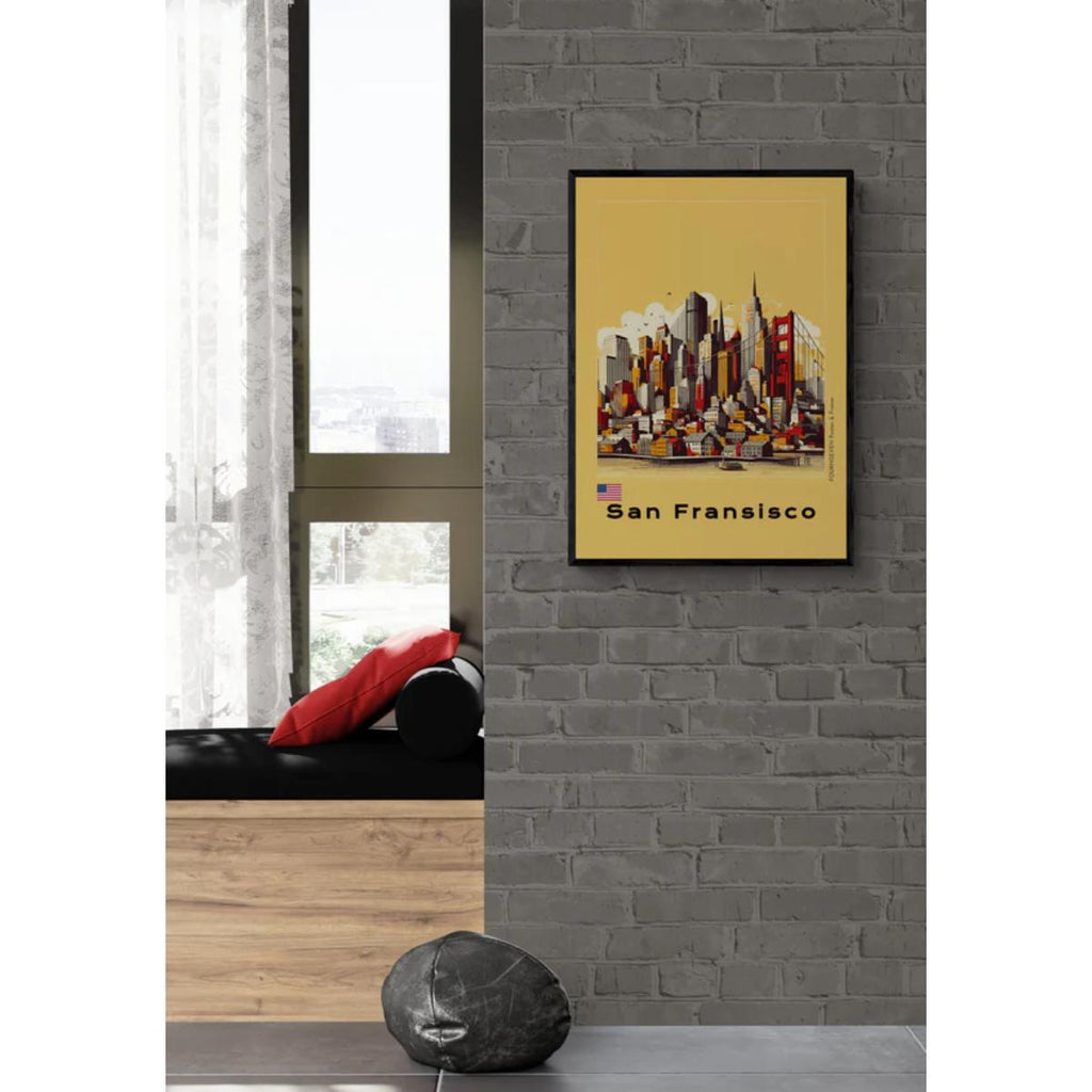 San Fransisco digital abstract artwork poster