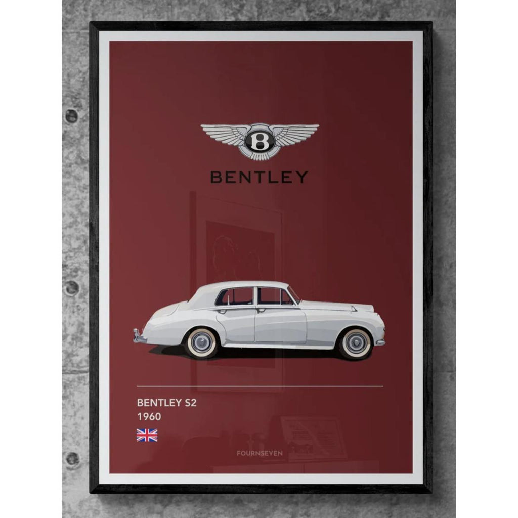 1960 Bentley S2 graphic poster classic car
