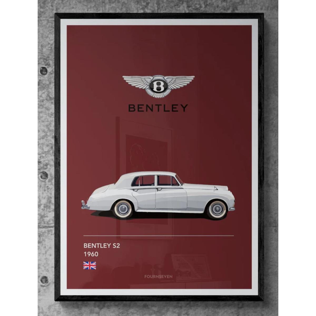 1960 Bentley S2 graphic poster classic car