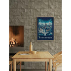 Stockholm digital abstract artwork poster