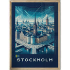 Stockholm digital abstract artwork poster