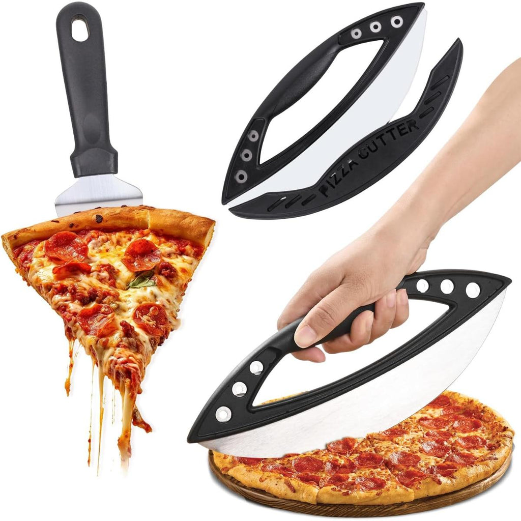 30cm stainless steel pizza cutter with pizza server shovel