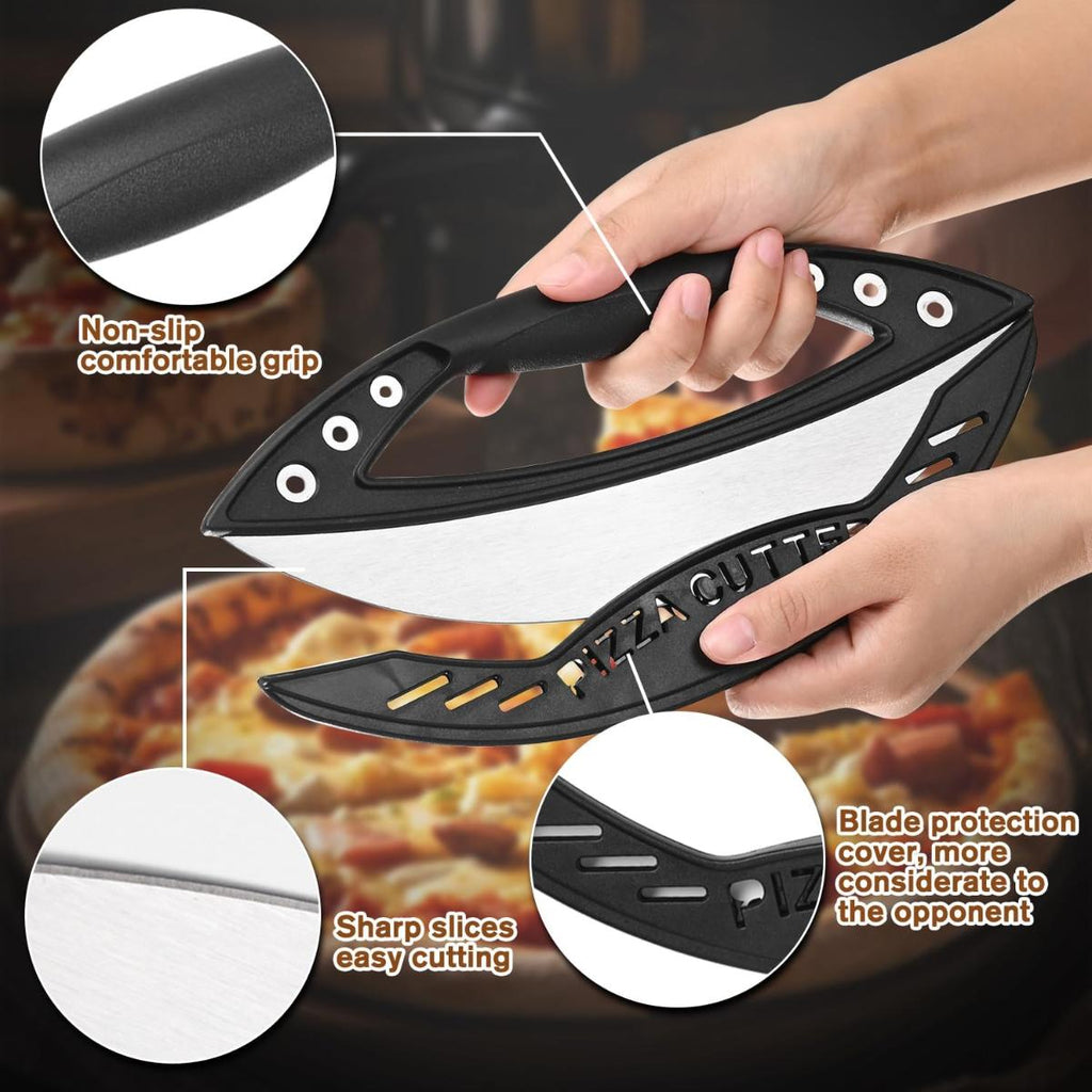 30cm stainless steel pizza cutter with pizza server shovel