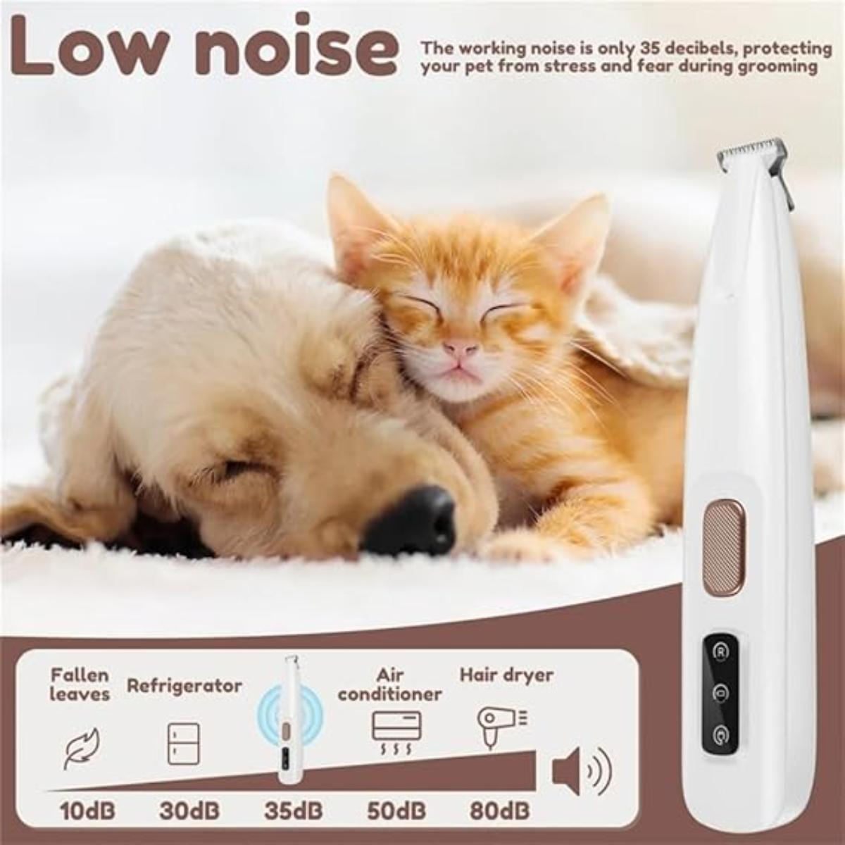 Generic Paw Trimmer for Dogs and Cats Wireless Rechargeable Low Noise Pet Grooming Tool