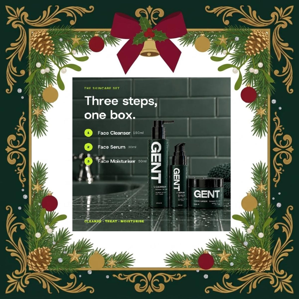 GENT Skincare Set for Men complete 3-step men's facial skincare routine