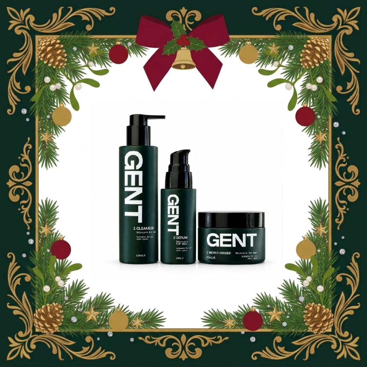 GENT Skincare Set for Men complete 3-step men's facial skincare routine