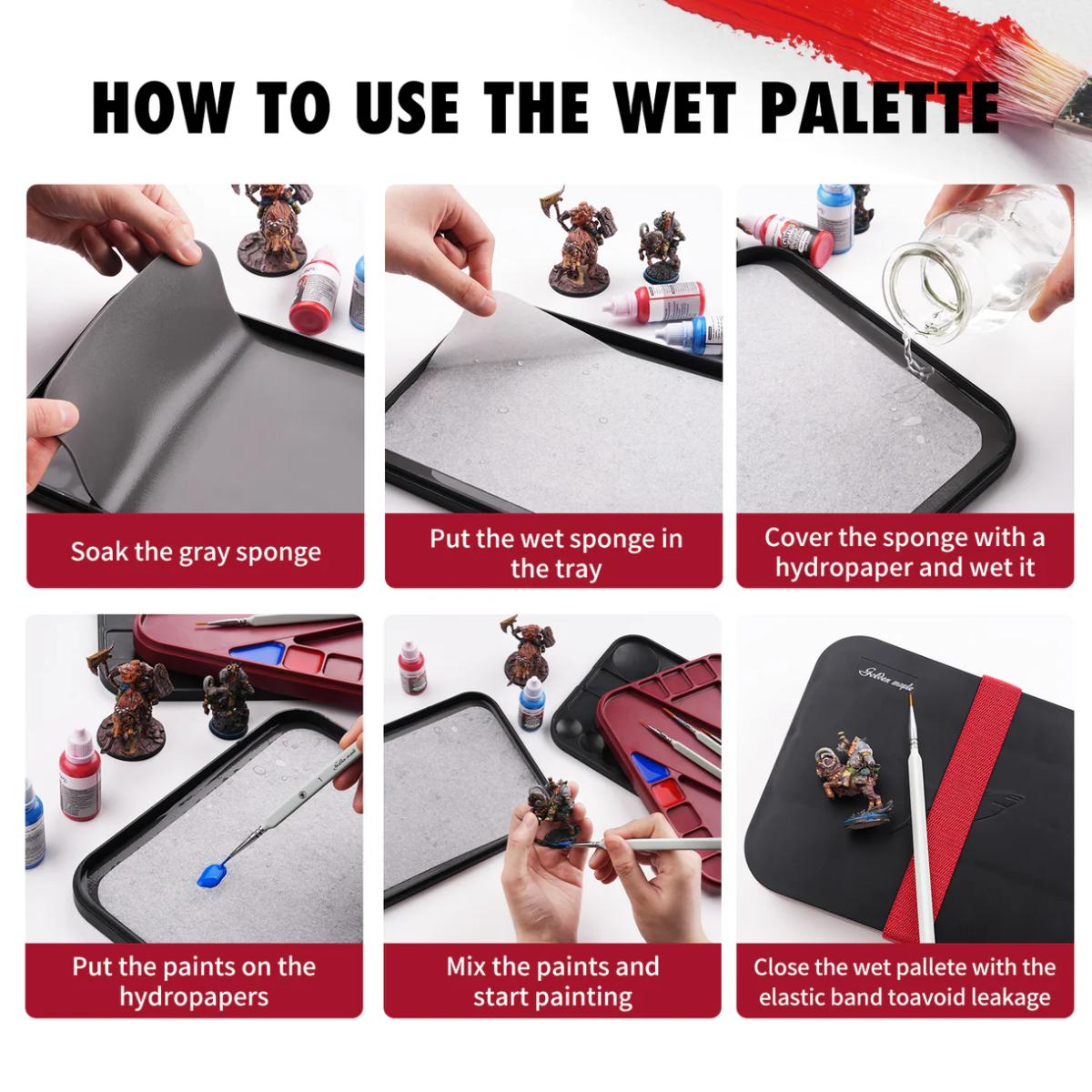 2 in 1 wet palette kit miniature painting acrylic paint stay wet palette