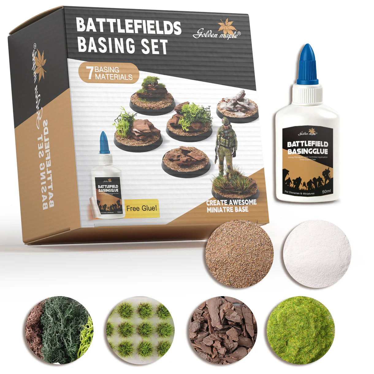 golden maple battlefield basing set terrain kit for miniature bases and dioramas