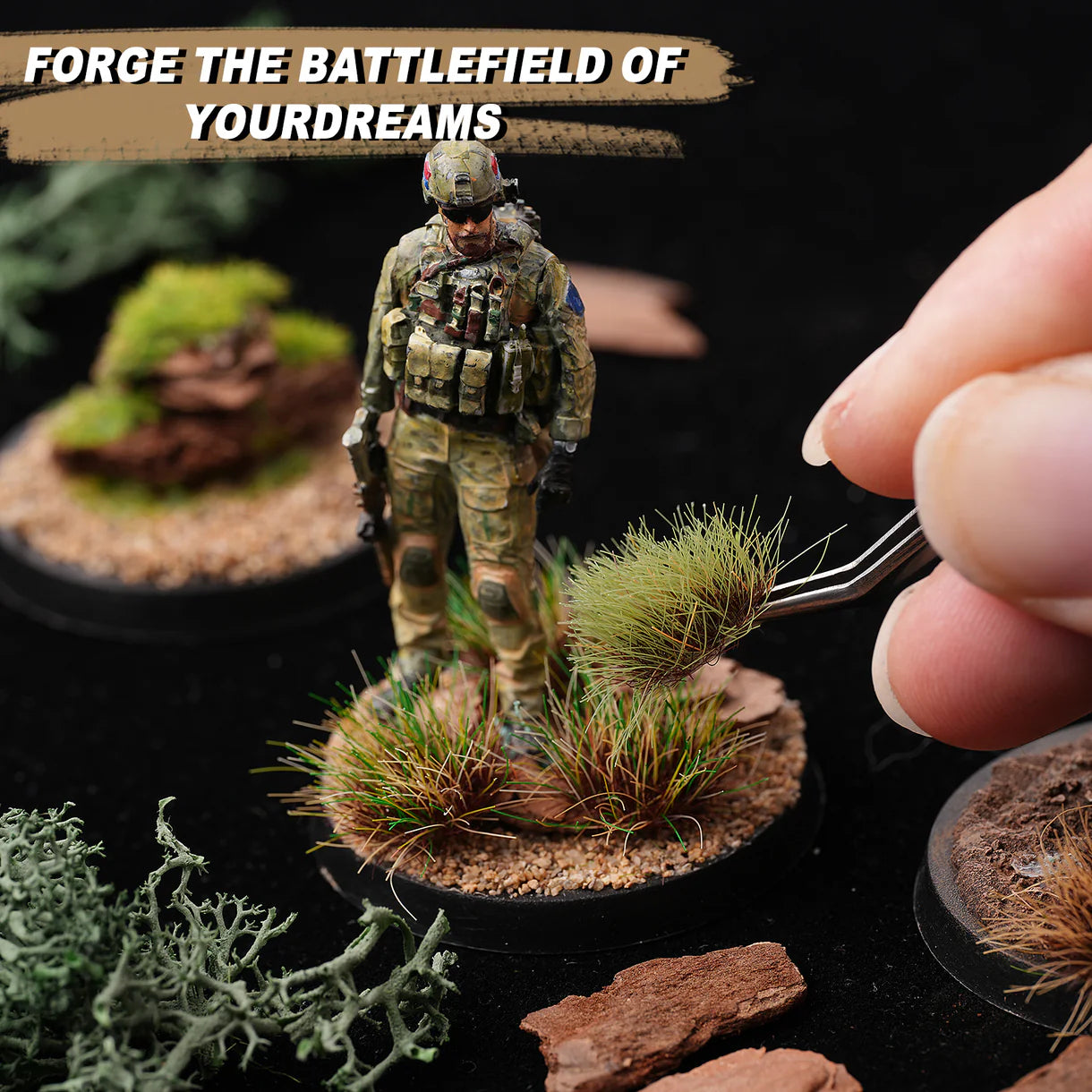 golden maple battlefield basing set terrain kit for miniature bases and dioramas