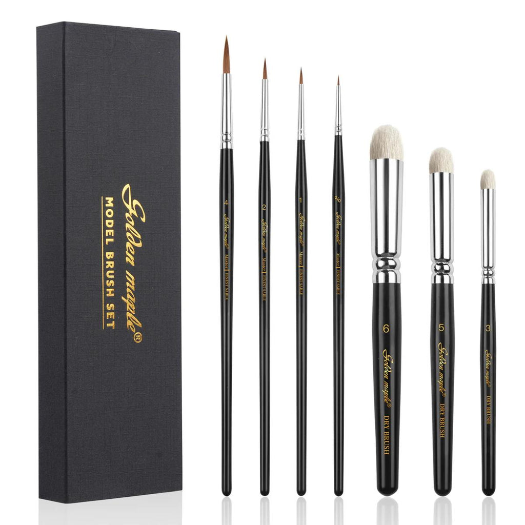 Golden Maple Master I Kolinsky sable miniature paint brush set 7pcs detail brushes