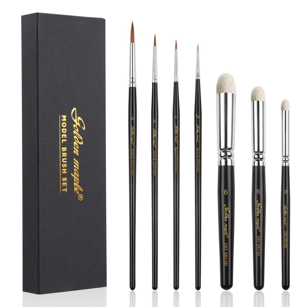 Golden Maple Master I Kolinsky sable miniature paint brush set 7pcs detail brushes