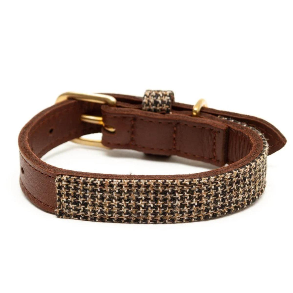 GREAT & SMALL Hawkhurst Leather Tweed Dog Collar