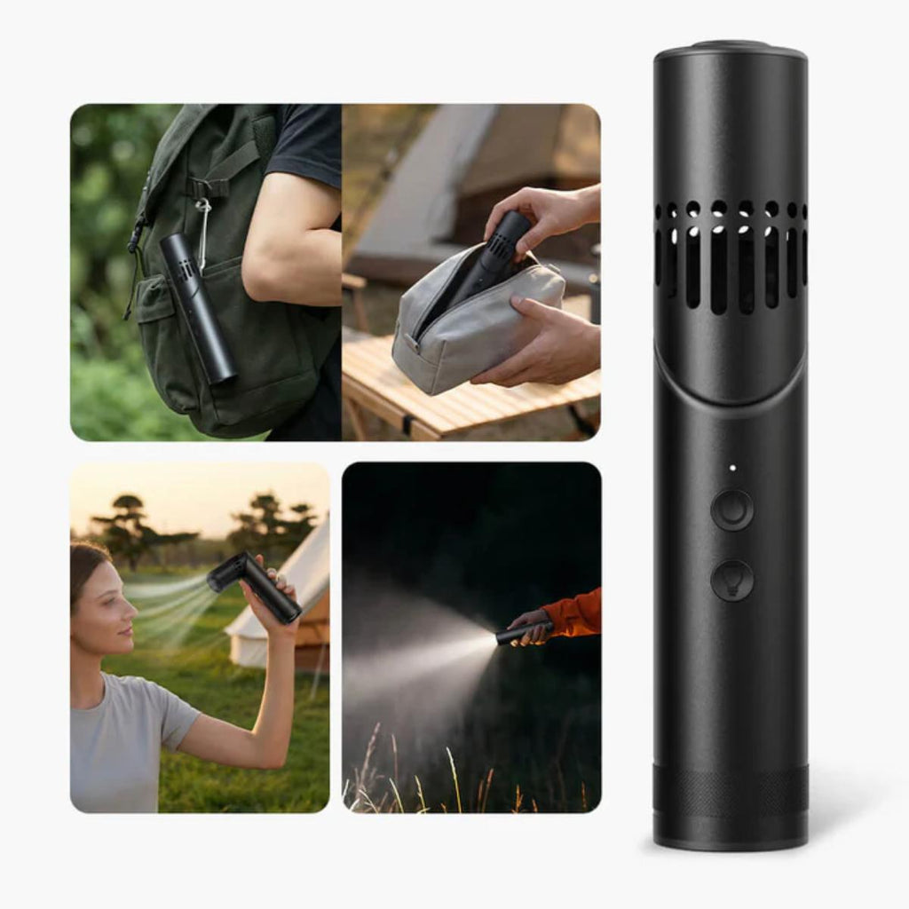Hanboost 2-in-1 foldable handheld rechargeable fan with LED flashlight
