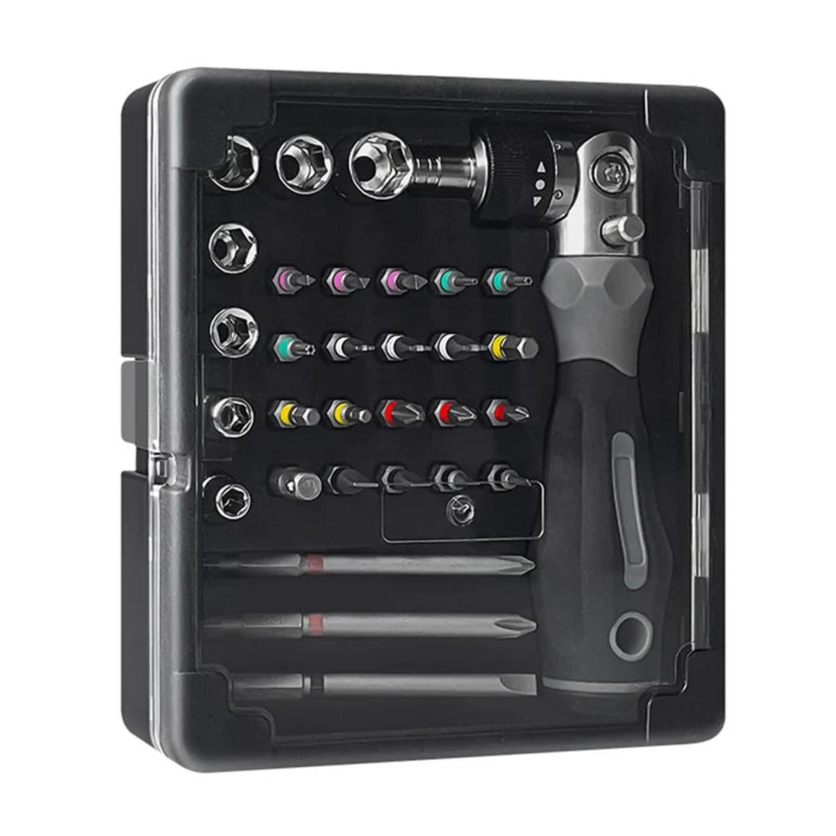 Hanboost 31-in-1 ratchet screwdriver set with magnetic bits and adjustable ratchet handle

