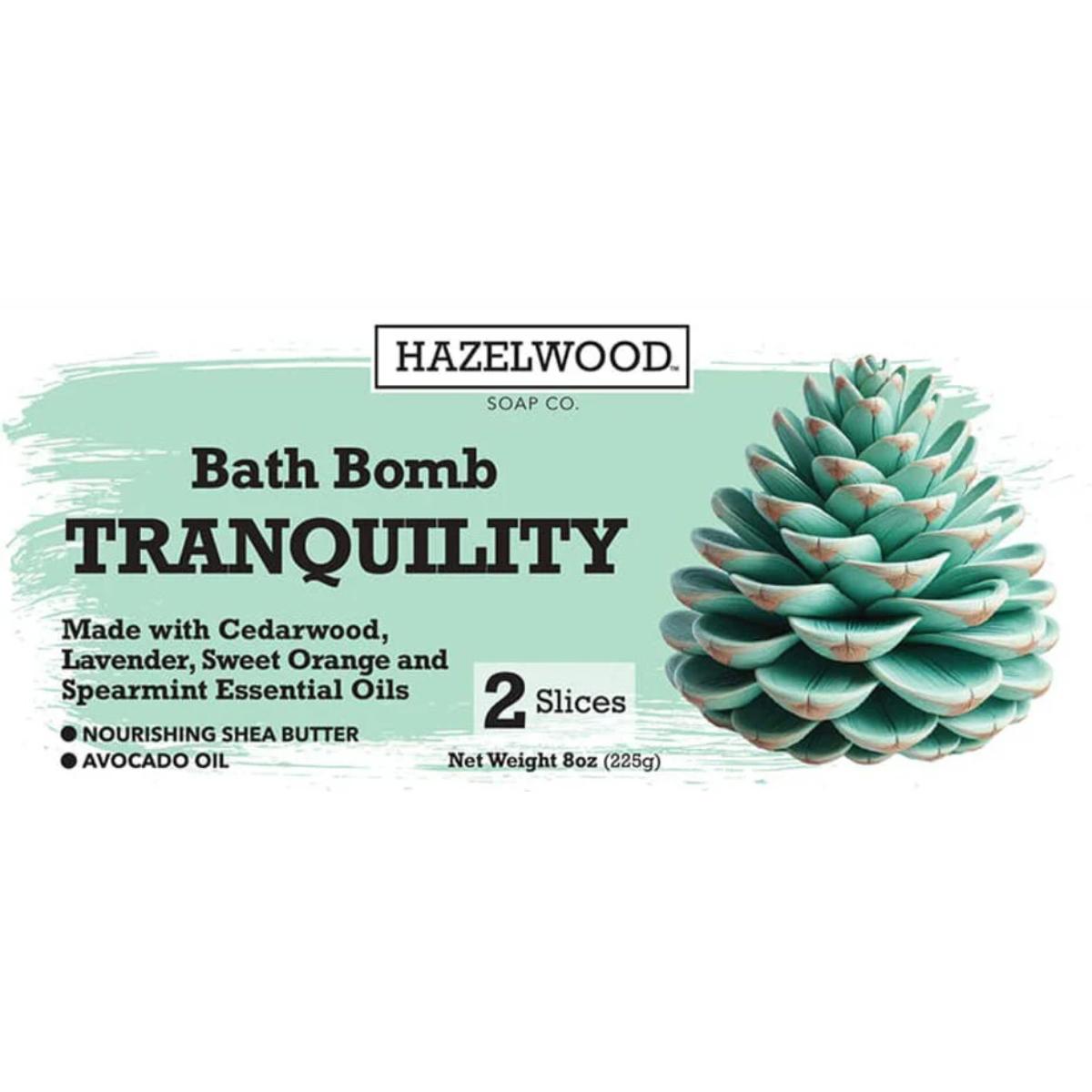 Hazelwood Tranquility Bath Bomb with Lavender, Cedarwood and Sweet Orange Essential Oils