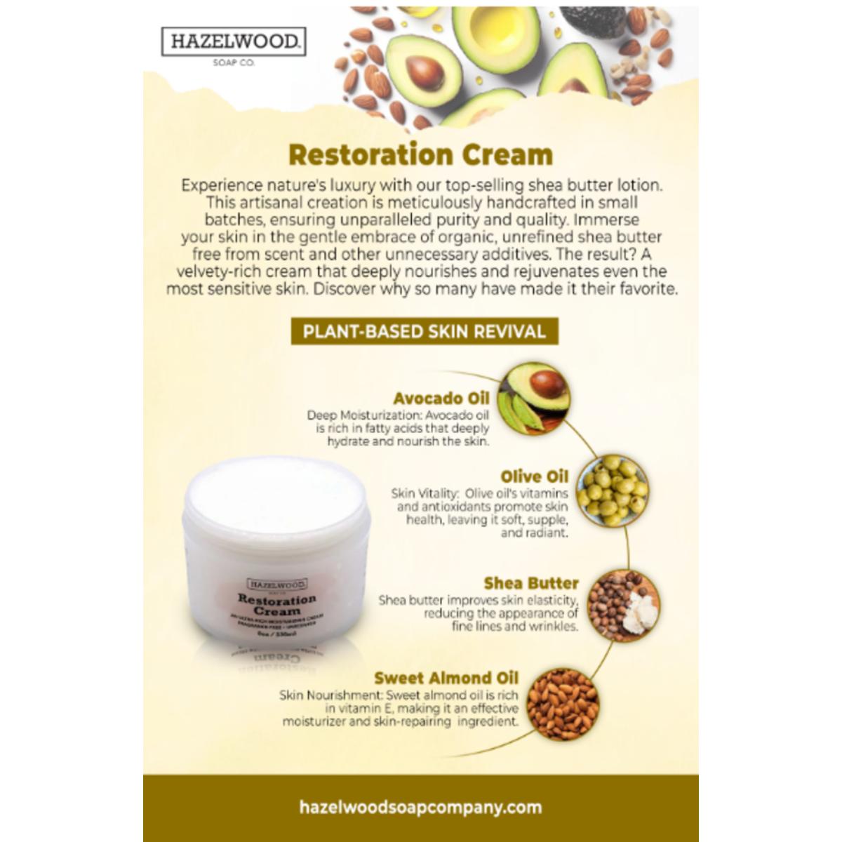 Hazelwood Soap Company Restoration Cream skin moisturizer product image