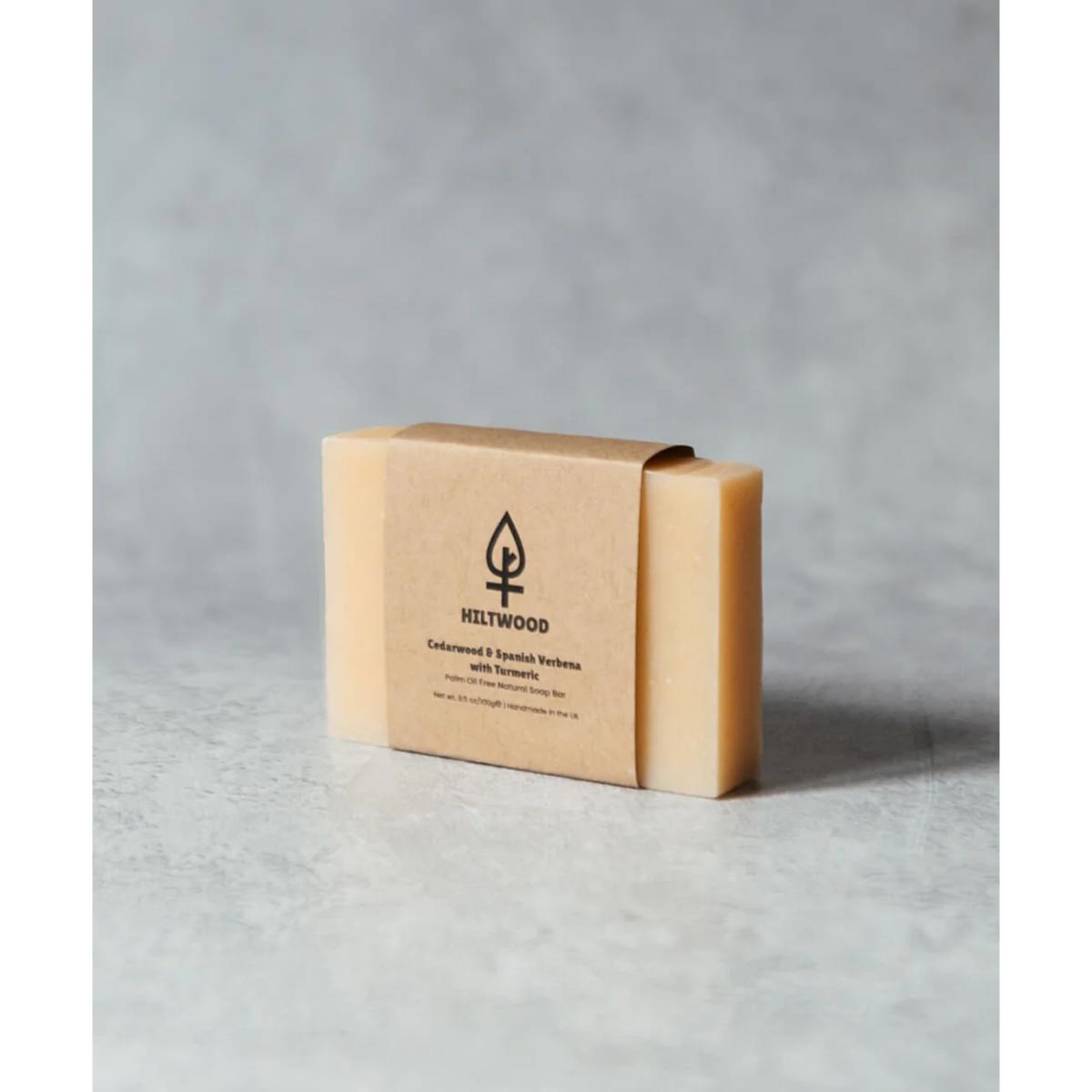 Hiltwood Turmeric Soap Bar with Cedarwood and Spanish Verbena – vegan, palm-oil free