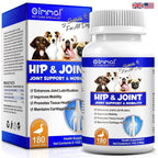 Dog hip and joint support 180 chewable tablets for canine mobility