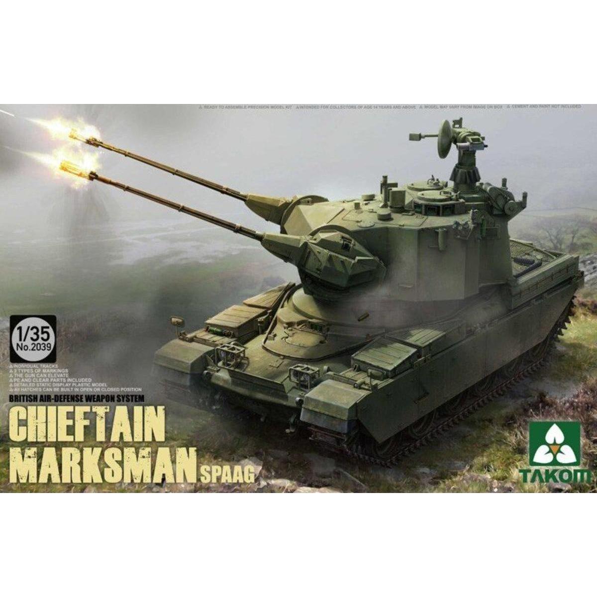 Takom 1:35 Chieftain Marksman SPAAG British self-propelled anti-aircraft gun plastic model kit