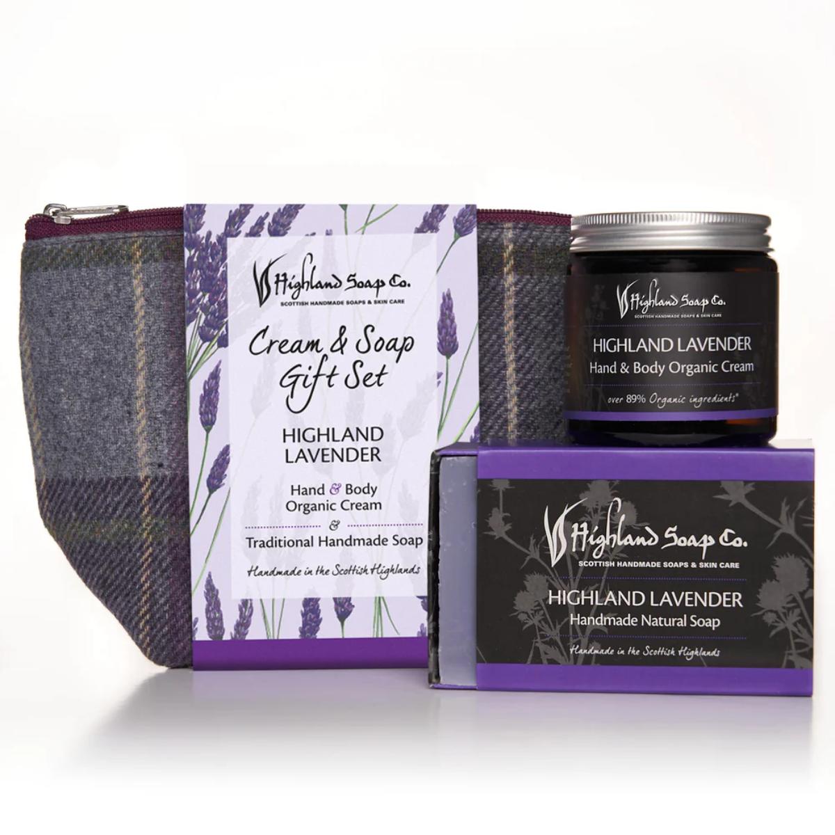 Highland Soaps hand and body cream soap gift set box