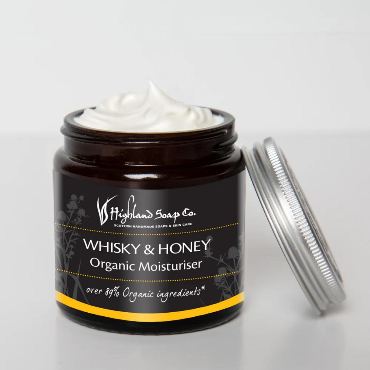 Highland Soap Co Whisky & Honey Moisturiser 120ml – organic face hand body cream