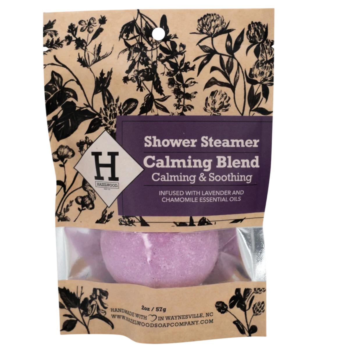 Hazelwood Calming Blend Shower Steamer with Lavender and Chamomile Essential Oils